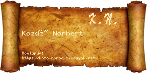Kozó Norbert névjegykártya