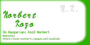 norbert kozo business card