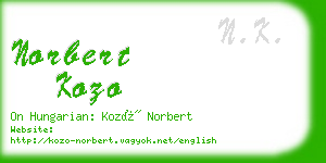 norbert kozo business card